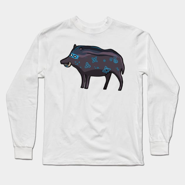 Tattooed Celtic boar Long Sleeve T-Shirt by Nigh-designs